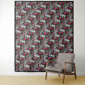 Tapestry White en Red Rosas Wandkleed (In situ)