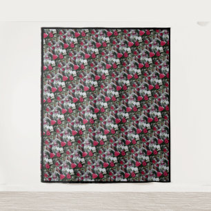 Tapestry White en Red Rosas Wandkleed