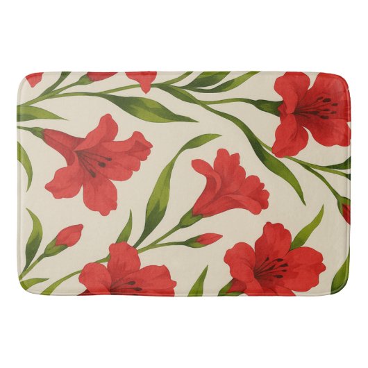 Tapete de Banheiro florais vermelha Badmat (Voorkant)