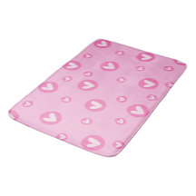 Tapete de Banheiro Moderno Corações Rosa