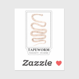 Tapeworm je maar thuis sticker