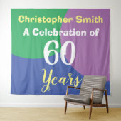 Tapeztrei voor verjaardagsfeestje 60 jaar wandkleed (In Situ (horizontaal))