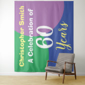 Tapeztrei voor verjaardagsfeestje 60 jaar wandkleed (In situ)