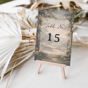 Tapijt Blauw Toile Vintage Bosland Tafelnummer
