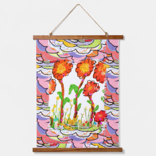 Tapijt - Bloemige Art Deco Hangend Wandkleed