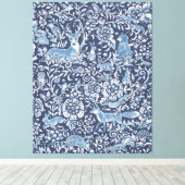 Tapijt look groot blauw wit bos dierlijke kunst canvas afdruk (Insitu (Houten vloer))
