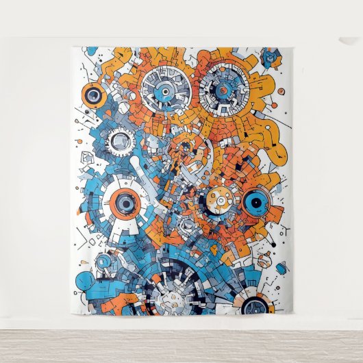 tapijt met V-puls 2 Wandkleed (Voorkant)