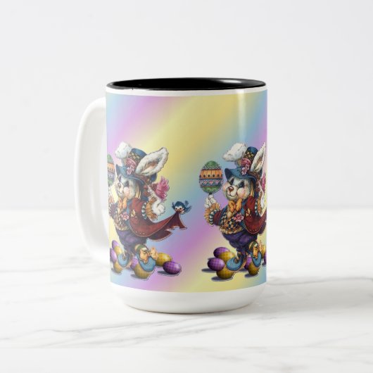  tapijt paasbunny Mok koffie (Voorkant links)