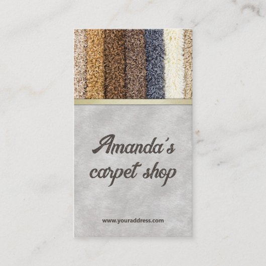 Tapijt/Tapijtwinkel Elegant Grey Kaart Visitekaartje (Voorkant)