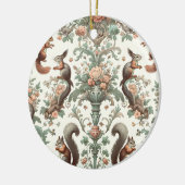 tapijt van Victoriaans boseekhoorns Keramisch Ornament (Links)