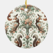 tapijt van Victoriaans boseekhoorns Keramisch Ornament (Achterkant)