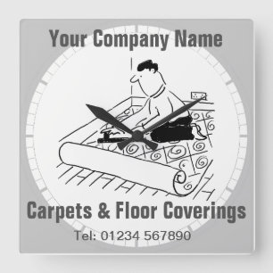 tapijten, vinyl-, tapijtfitters en vloerbedekking vierkante klok