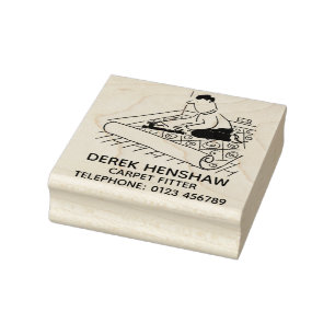 Tapijtfitter passend bij een tapijt 	rubberstempel