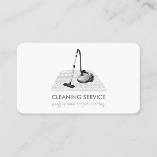 Tapijtwasser stofzuiger zilvergrijs visitekaartje (Voorkant)