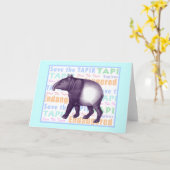 Tapir asiatique/tapir malais - carte de voeux (Fleur jaune)