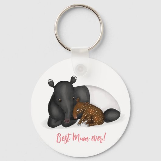 Tapir 'Best mum ever' sleutelhanger voor moeder en (Voorkant)