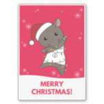 Tapir Christmas Tapire Winter Animals Sticker<br><div class="desc">The tapir for Christmas with fairy lights. Funny animals with gifts and snow for the holidays. Also funny for Christmas in July. Tapirs are cute animals and perfect for Christmas.</div>