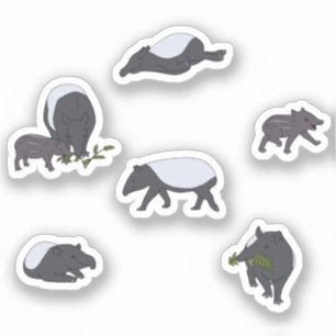 Tapir Familiediner in het groen Sticker