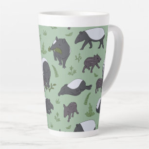 Tapirfamilie diner in het groen latte mok