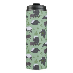 Tapirfamilie diner in het groen thermosbeker