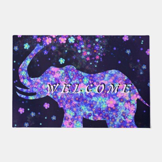 Tapis à fleurs d'éléphants - Printemps Joy - Bienv (Devant)