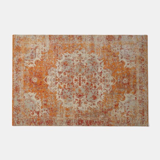 Tapis antique oriental orange (Devant)