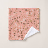 Tapis Beige Tan Brown Terrazzo Marbre Motif (Gant de toilette)