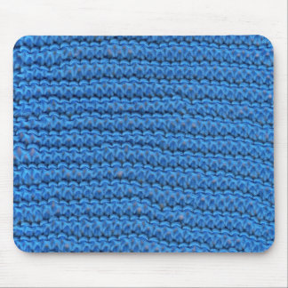 tapis bleu de souris de tricot
