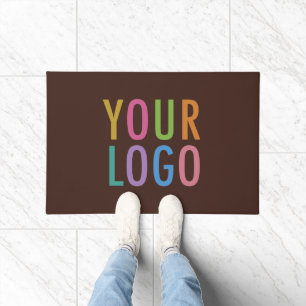 Tapis Brown personnalisé avec logo de porte d'affa
