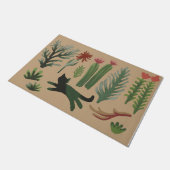 Tapis Chat tendance, Kitty avec natte Plante (Incliné)