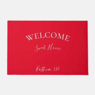 Tapis d'accueil moderne rouge personnalisé