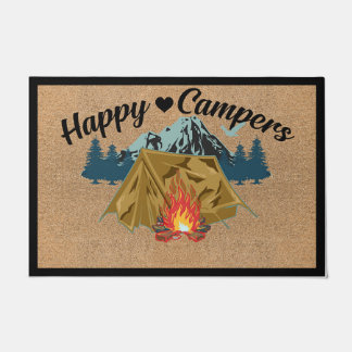 Tapis d'accueil personnalisé, Décor du camping