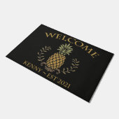 Tapis d'ananas de bienvenue, mat de porte tropical (Incliné)