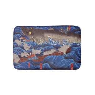 Tapis De Bain 怪 物 鮫, 芳 requin-taupe, Kuniyoshi, Ukiyo-e 国
