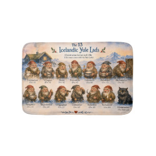 Tapis De Bain 13 lutins islandais de Noël en Islande