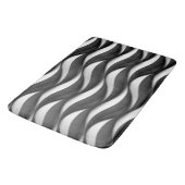 Tapis De Bain 3 Motif noir et blanc ondulé Dimensional (Angle)