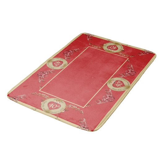 Tapis De Bain 40e/15e anniversaire du Mariage rouge Ruby (Angle)