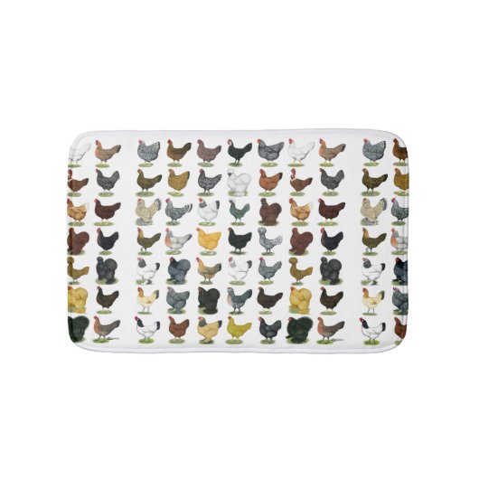 Tapis De Bain 49 poules de poulet (Devant)