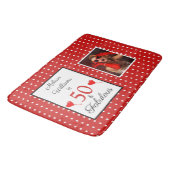 Tapis De Bain 50 et nom fabuleux Photo 50e anniversaire WH Red (Angle)