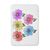 Tapis De Bain 5 Fleurs de couleur (Devant (Vertical))
