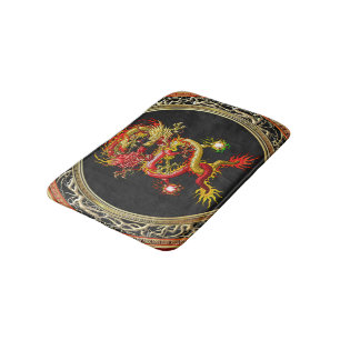 Tapis De Bain [600] Dragons rouges et jaunes