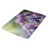Tapis de bain à aquarelle florale Iris violets (Angle)