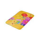 Tapis de bain à bouquets floraux mixtes rouges ros (Angle)