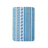 Tapis de bain à clé grecque bleu (Devant (Vertical))