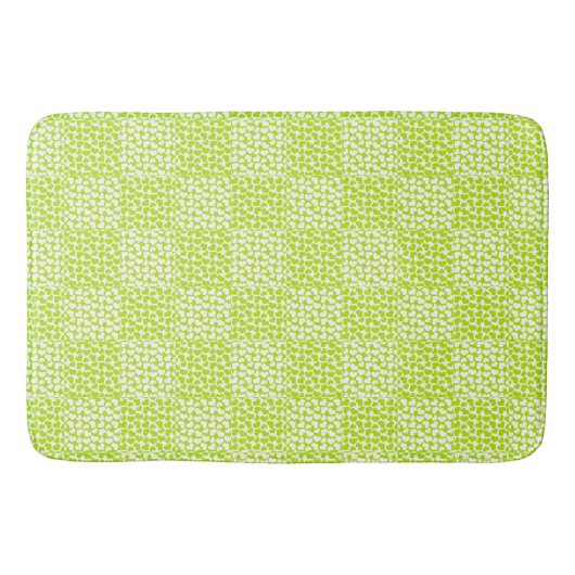 Tapis De Bain à damiers Amour en Lime Vert et Blanc (Devant)