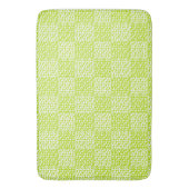 Tapis De Bain à damiers Amour en Lime Vert et Blanc (devant Vertical)