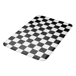 Tapis De Bain à damiers carré noir et blanc