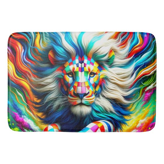 Tapis De Bain à damiers Lion (Devant)