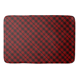 Tapis De Bain à damiers Noël Rouge Buffalo Plaid
