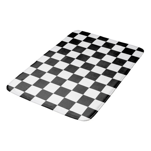 Tapis De Bain À damiers noir et blanc (Angle)